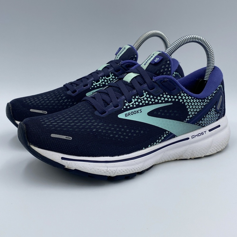 Brooks Ghost 14 Women's Size 7 Peacoat Yucca Navy Running Shoes 120356-1B-446